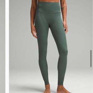 Lululemon align ribbed legging in Forest slight shine effect